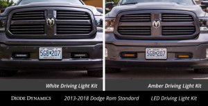Dodge Ram LED Light Bars - Diode Dynamics - Stage Series 6 In Kit - Driving Light - Amber - `13-`18
